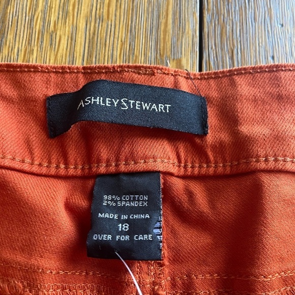 Ashley Stewart Orange Straight Leg Jeans Distressed Size 18 - Picture 3 of 10